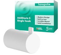 hansgrohe AddStoris S - Gancho toallero, toallero de baño, Gancho para Albornoz, fijación Oculta, Accesorios de baño, Blanco Mate, 41762700