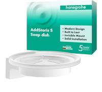 hansgrohe AddStoris S - jabonera, Soporte de jabón para Montaje Mural, fijación Oculta, Accesorios de baño, Blanco Mate, 41766700