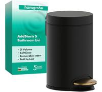 Hansgrohe AddStoris S - papelera de baño, cubo de basura baño con 3 litros de capacidad, papelera para cosméticos, accesorios de baño, bronze cepillado, 41775140