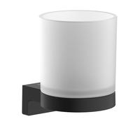 hansgrohe AddStoris S - portacepillos de Dientes, Vaso para cepillos de Dientes, para Montaje en Pared, fijación Oculta, Accesorios de baño, Negro Mate, 41769670