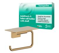 hansgrohe AddStoris S portarrollos de papel con bandeja, 41789140, Color: Bronce cepillado