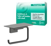 hansgrohe AddStoris S portarrollos de papel con bandeja, 41789340, Color: Cromo negro cepillado