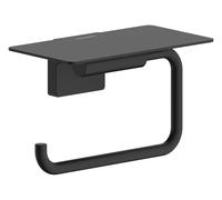 hansgrohe AddStoris S portarrollos de papel con bandeja, 41789670, Color: negro mate