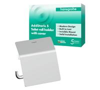 hansgrohe AddStoris S - portarrollos de Papel higiénico con Tapa, portarollos para Montaje en Pared, fijación Oculta, Accesorios de baño, Cromo, 41783000