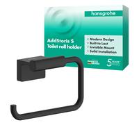 hansgrohe AddStoris S - portarrollos de Papel higiénico, portarollos para Montaje en Pared, fijación Oculta, Accesorios de baño, Negro Mate, 41788670
