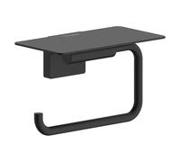hansgrohe AddStoris S - portarrollos de Papel higiénico con repisa, portarollos para Montaje en Pared, fijación Oculta, Accesorios de baño, Negro Mate, 41789670