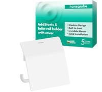 hansgrohe AddStoris S - portarrollos de Papel higiénico con Tapa, portarollos para Montaje en Pared, fijación Oculta, Accesorios de baño, Blanco Mate, 41783700