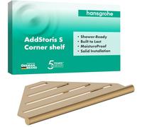hansgrohe AddStoris S - repisa de Ducha, Cesta de Ducha, repisa esquinera baño, estanteria baño, Bronze Cepillado, 41761140