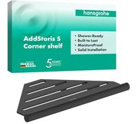 hansgrohe AddStoris S - repisa de Ducha, Cesta de Ducha, repisa esquinera baño, estanteria baño, Negro Mate, 41761670