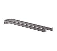 hansgrohe AddStoris Toallero de baño doble, cromo negro cepillado, 41770340