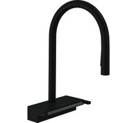 hansgrohe Aquno Select M81 monomando de cocina 170, ducha extraíble, 3jet, 7 l/min, 73837670, Color: Negro Mate