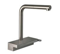 hansgrohe Aquno Select M81 mezclador de cocina monomando 250, caño extraíble, 2 chorros, sBox, 5.9 l/min, 73830800, Color: Acabado en acero inoxidable