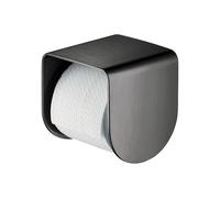 hansgrohe AXOR Accesorios universales portarrollos de papel higiénico, softsquare, con estante, 42436340, Color: Cromo negro cepillado