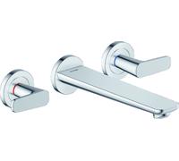 hansgrohe AXOR Citterio C Grifería para bañera empotrada de 3 agujeros para montaje en pared, 1 consumidor, 49482000, Color: cromado