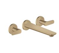 hansgrohe AXOR Citterio C Grifería para bañera empotrada de 3 agujeros para montaje en pared, 1 consumidor, 49482140, Color: Bronce cepillado
