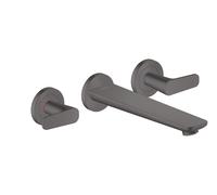 hansgrohe AXOR Citterio C Grifería para bañera empotrada de 3 agujeros para montaje en pared, 1 consumidor, 49482340, Color: Cromo negro cepillado