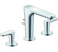 hansgrohe AXOR Citterio C Mezclador de 3 agujeros para lavabo 125, con juego de desagüe, 49060000, Color: cromado