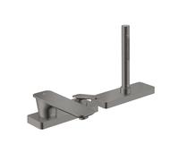 hansgrohe AXOR Citterio C Mezclador monomando de 3 agujeros con sBox, 2 consumidores, corte cúbico, 49431330, Color: Cromo negro pulido