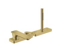 hansgrohe AXOR Citterio C Mezclador monomando de 3 agujeros para bañera con sBox, 2 consumidores, 49430990, Color: Óptica Oro Pulido