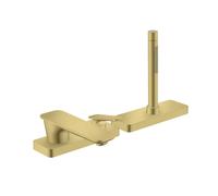 hansgrohe AXOR Citterio C Mezclador monomando de 3 agujeros para bañera con sBox, 2 consumidores, 49430950, Color: Latón cepillado