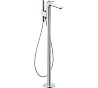 hansgrohe AXOR Citterio C Mezclador monomando de bañera, de pie, 2 consumidores, Corte cúbico, 49441000, Color: cromado