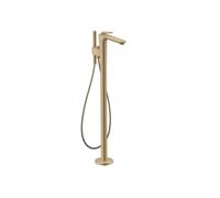 hansgrohe AXOR Citterio C Mezclador monomando de bañera, de pie, 2 consumidores, Corte cúbico, 49441140, Color: Bronce cepillado