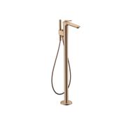 hansgrohe AXOR Citterio C Mezclador monomando de bañera, de pie, 2 consumidores, Corte cúbico, 49441300, Color: Oro rojo pulido