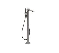 hansgrohe AXOR Citterio C Mezclador monomando de bañera, de pie, 2 consumidores, Corte cúbico, 49441330, Color: Cromo negro pulido