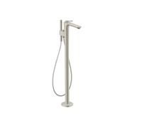 hansgrohe AXOR Citterio C Mezclador monomando de bañera, de pie, 2 consumidores, Corte cúbico, 49441800, Color: Óptica de acero inoxidable