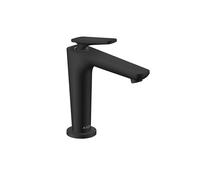 hansgrohe AXOR Citterio C Mezclador monomando de lavabo 125, con CoolStart y juego de desagüe, 49040670, Color: negro mate