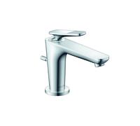 hansgrohe AXOR Citterio C Mezclador monomando de lavabo 90, con CoolStart para lavamanos y juego de desagüe, Corte cúbico, 49011000, Color: cromado