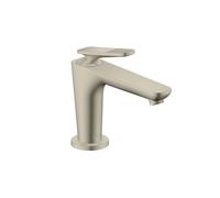 hansgrohe AXOR Citterio C Mezclador monomando de lavabo 90, con CoolStart para lavamanos y juego de desagüe, Corte cúbico, 49021820, Color: Níquel Cepillado