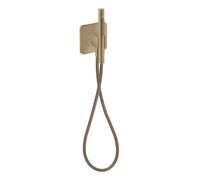 hansgrohe AXOR Citterio C mueble portero 120/120 softsquare con teleducha de barra de 2 chorros y flexo de ducha textil, 49626140, Color: Bronce cepillado
