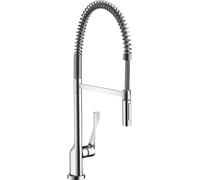 hansgrohe AXOR Citterio DN15 Mezclador monomando de cocina 230 Semi-Pro, 39840340, Color: Cromo negro cepillado