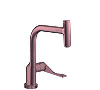 hansgrohe AXOR Citterio DN15 Mezclador monomando de cocina Select 230 con caño extraíble, 39861310, Color: Oro rojo cepillado