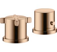 hansgrohe AXOR Citterio E Llanta de bañera de 2 orificios con termostato, 36412300, Color: Oro rojo pulido