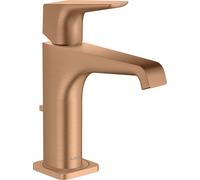 hansgrohe AXOR Citterio E Mezclador monomando de lavabo 125 con manivela y juego de desagüe, 36110140, Color: Bronce cepillado