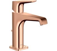 hansgrohe AXOR Citterio E Mezclador monomando de lavabo 125 con manivela y juego de desagüe, 36110300, Color: Oro rojo pulido