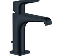 hansgrohe AXOR Citterio E Mezclador monomando de lavabo 125 con manivela y juego de desagüe, 36110670, Color: Negro Mate