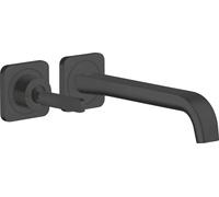 hansgrohe AXOR Citterio E Mezclador monomando de lavabo empotrado con rosetas para montaje en pared, 36106670, Color: Negro Mate