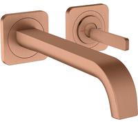 hansgrohe AXOR Citterio E Mezclador monomando de lavabo empotrado con rosetas para montaje en pared, 36106310, Color: Oro rojo cepillado
