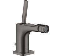 hansgrohe AXOR Citterio E Mezclador monomando para bidé con juego de desagüe, 36120340, Color: Cromo negro cepillado
