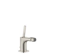 hansgrohe AXOR Citterio E Mezclador monomando para bidé con juego de desagüe, 36120800, Color: Óptica de acero inoxidable