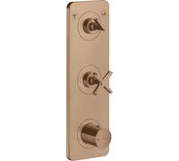 hansgrohe AXOR Citterio E Módulo de termostato empotrado 38 x 12 para 2 consumidores, 36703310, Color: Oro rojo cepillado