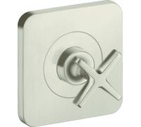 hansgrohe AXOR Citterio E Válvula de cierre empotrada 12 x 12, 36771820, Color: Níquel Cepillado