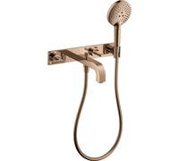 hansgrohe AXOR Citterio Grifo de bañera de 3 orificios con asas de palanca, 3...