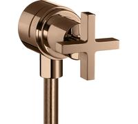 hansgrohe AXOR Citterio hansgrohe Fixfit Válvula de cierre con asas en cruz, 39883300, Color: Oro rojo pulido