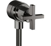 hansgrohe AXOR Citterio hansgrohe Fixfit Válvula de cierre con asas en cruz, 39883330, Color: Cromo negro pulido