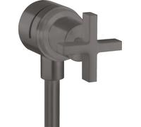 hansgrohe AXOR Citterio hansgrohe Fixfit Válvula de cierre con asas en cruz, 39883340, Color: Cromo negro cepillado