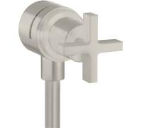 hansgrohe AXOR Citterio hansgrohe Fixfit Válvula de cierre con asas en cruz, 39883800, Color: Óptica de acero inoxidable